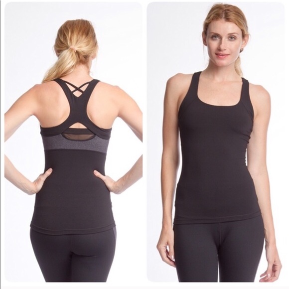 Black and Gray Racerback Athletic Tank Top - Picture 1 of 3